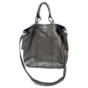 Plinio Visona Italia 1959 Silver Leather Satchel Crossbody Hobo Purse Handbag